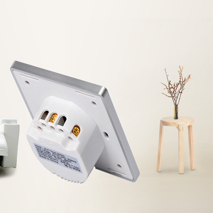 Wifi 3Gang Smart Switch EU Standard Metal Frame Wire Drawing Light Control Switch WF-WS033 100-240V 2.4 GHz