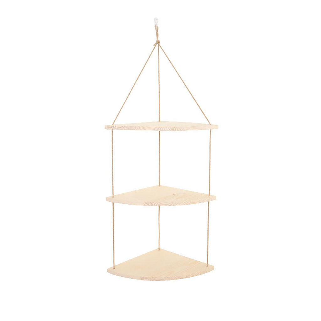 3-Tier Wall-mounted Floating Hanging Rack Corner Shelf Organizer Decor