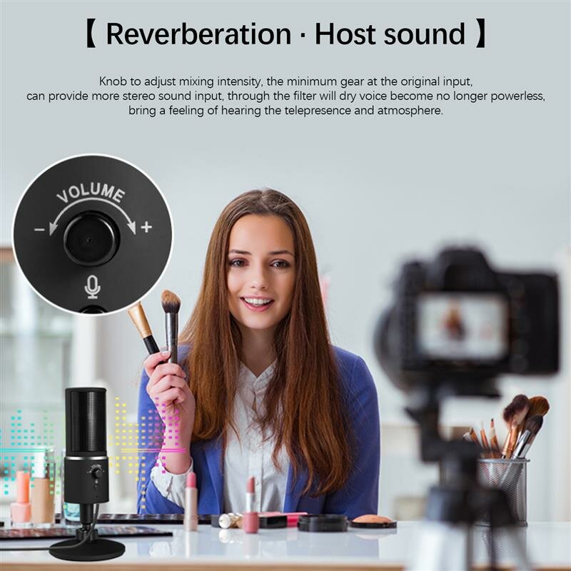 Digital Video Microphone Condenser Recording with 1080P Camera Webcam Hi-Fi Stereo Bluetooth