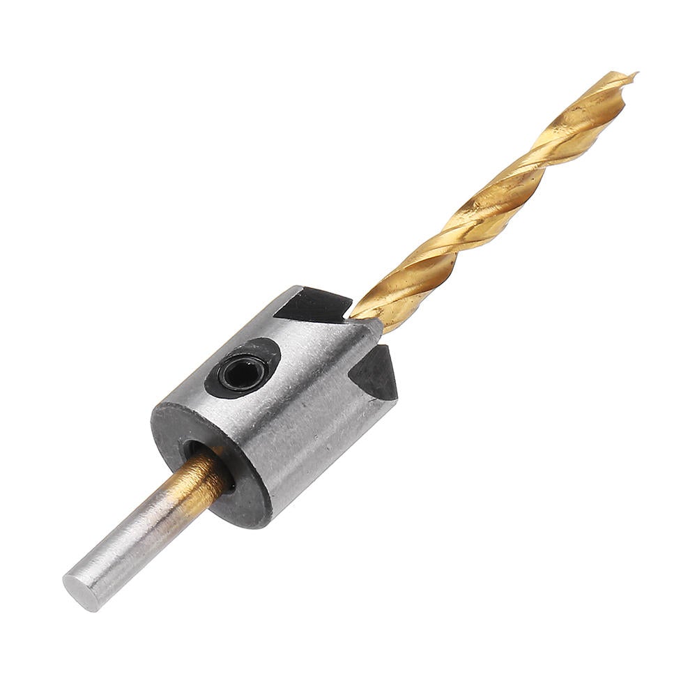 4pcs 3mm-6mm 5 Flute Countersink Drill Bit Chamfer Reamer Set