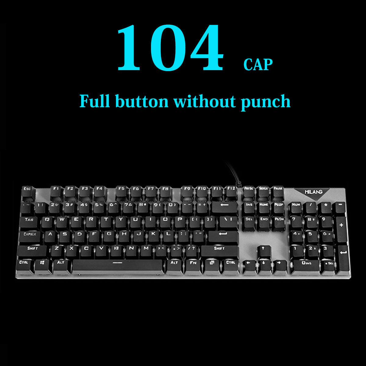 104 Keys Wired Mechanical Keyboard Blue Switch Metal Panel 22 Backlight Effects Gaming Keyboard