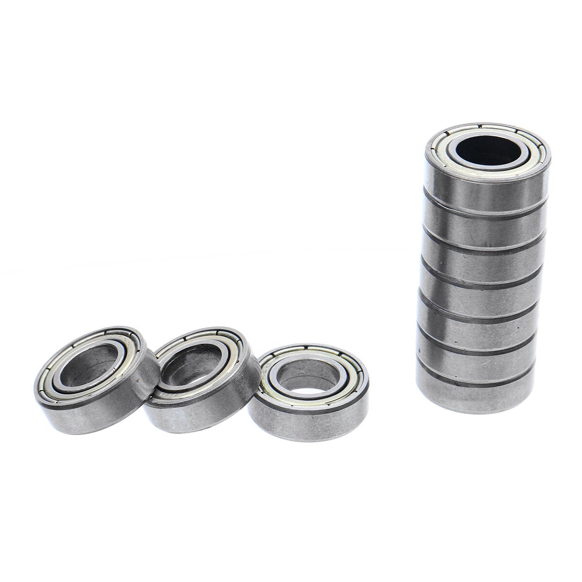 10pcs Miniature Bearings Ball Bearings Metal Double Shielded Bearing Steel