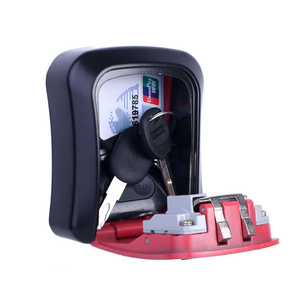 Aluminum Alloy Password Box Wall Mounted Key Lock Box 4 Digit Code Combination Key Storage Lock Box for Realtor Construction Room Escape