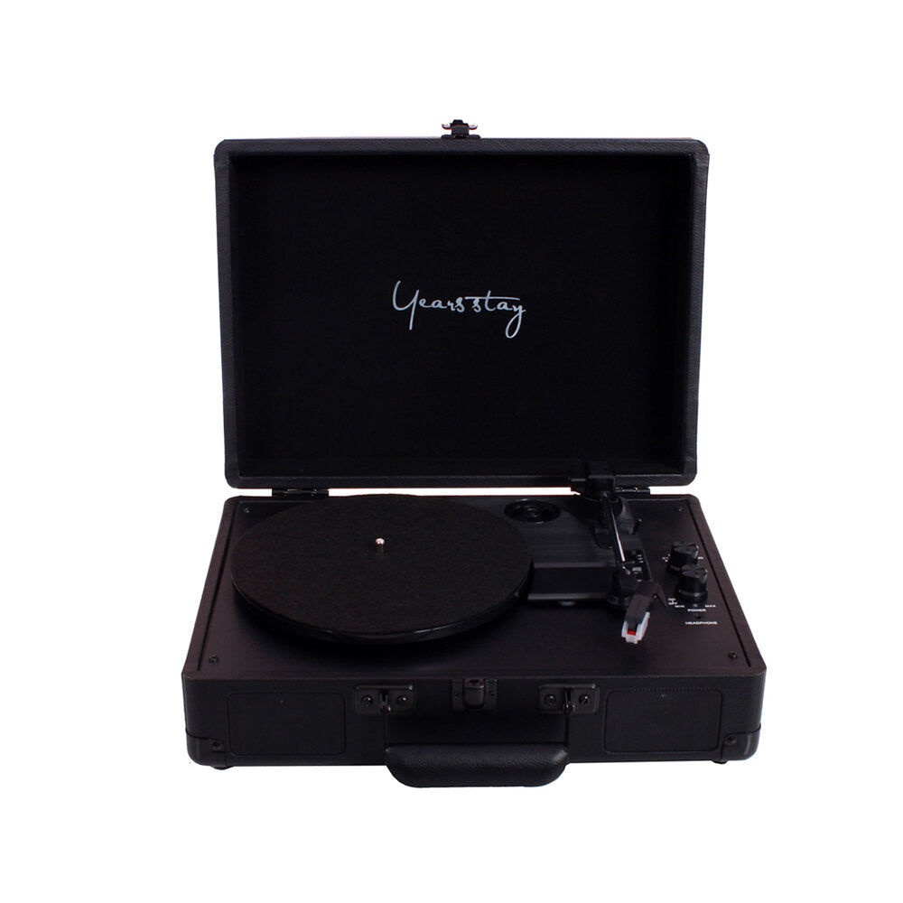 Vinyl Turntable Record Player LP Disc Bluetooth Portable Leather Gramophone Phonograph Speaker 3.5mm Antique Retro