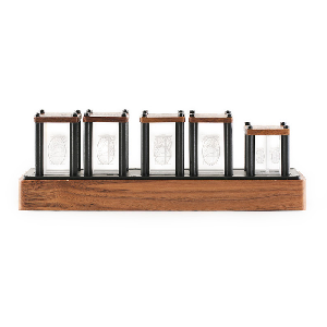 RGB Imitated Glow Tube Clock Creative Led Electronic Wood 6-Bit IPS Retro Glows Analog Nixie Tube Clock