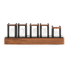 RGB Imitated Glow Tube Clock Creative Led Electronic Wood 6-Bit IPS Retro Glows Analog Nixie Tube Clock