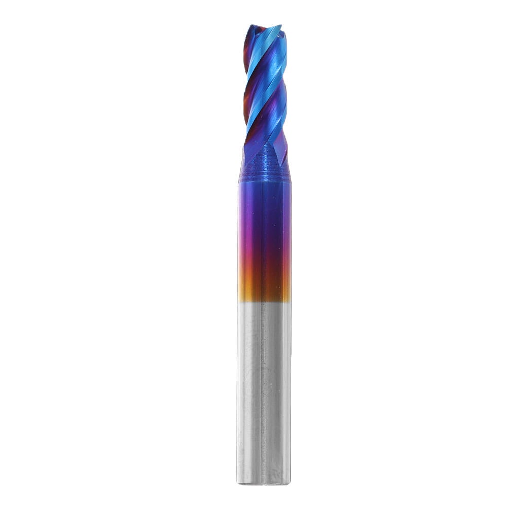 HRC65 Tungsten Carbide 4 Flutes Milling Cutter 2-12mm Blue Nano Coating CNC Milling Cutter Tool