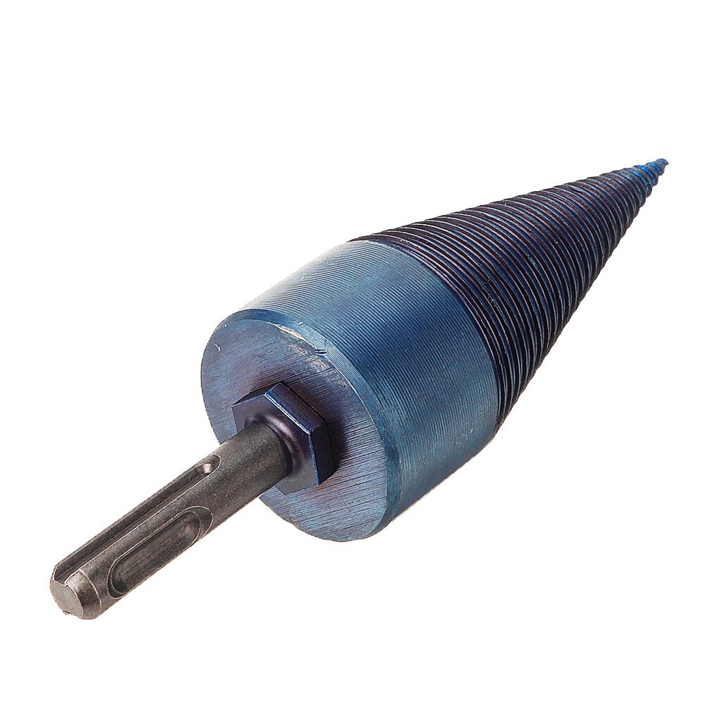 32/42mm Nano Blue Coated HSS Round/Square/Hex Shank Firewood Drill Bit Splitter Wood Split Cone For Tree Cutting
