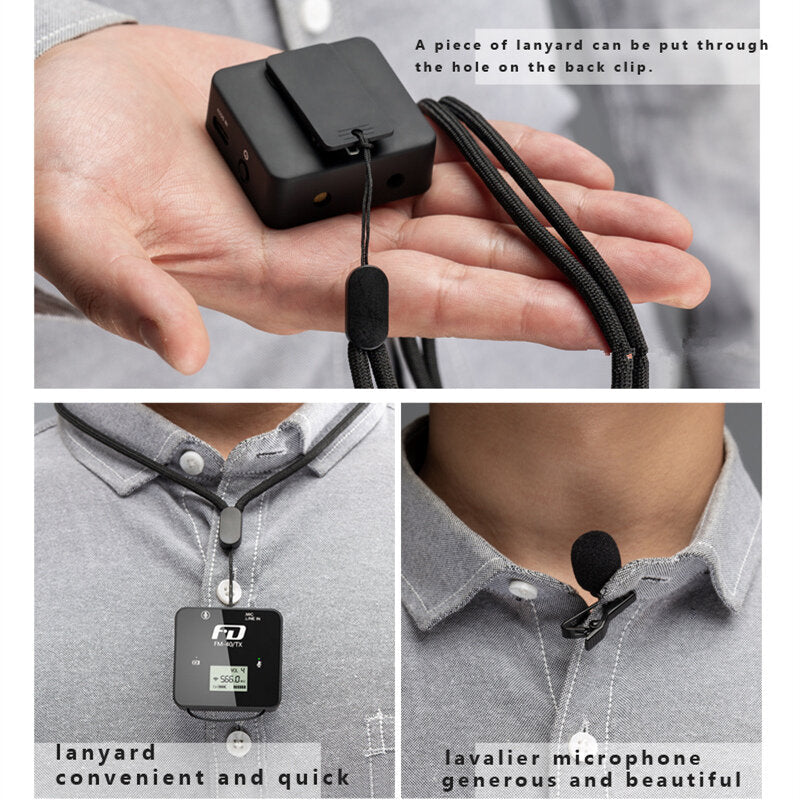 Portable Mini UHF Wireless Professional Lavalier Microphone with True Diversity Reception System Mic for Camera DSLR