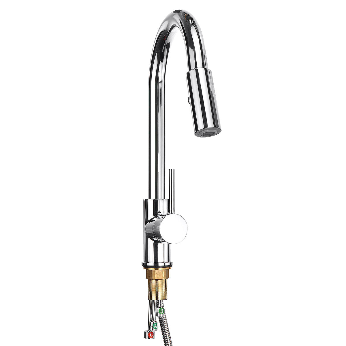 Modern Kitchen Sink Faucet with Pull Down Sprayer Single Handle Hot Cold Mixer Tap
