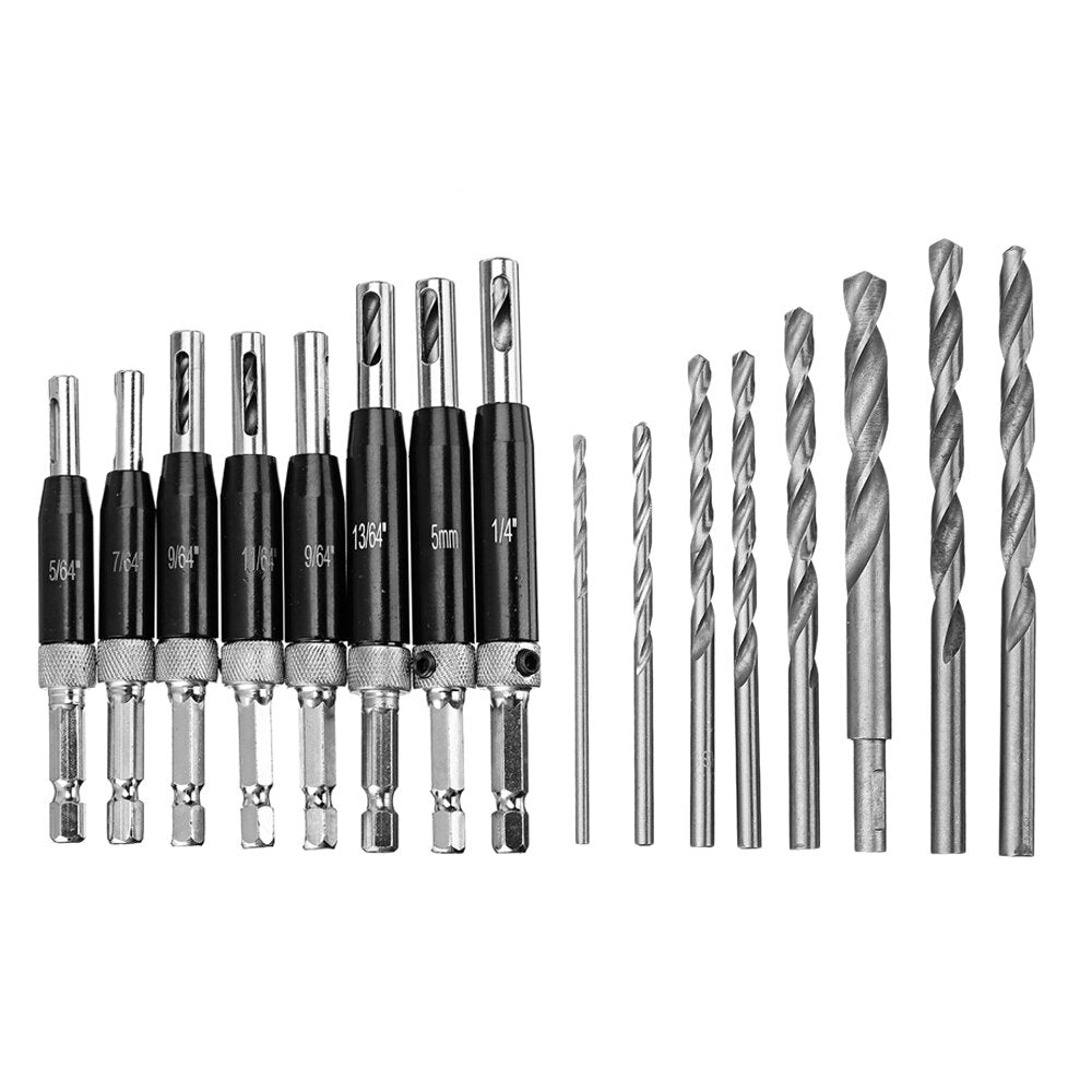 8pcs 16pcs Self Centering Door Hinges Drill Bit Hole Puncher Reaming Tool Countersink Drill Bit