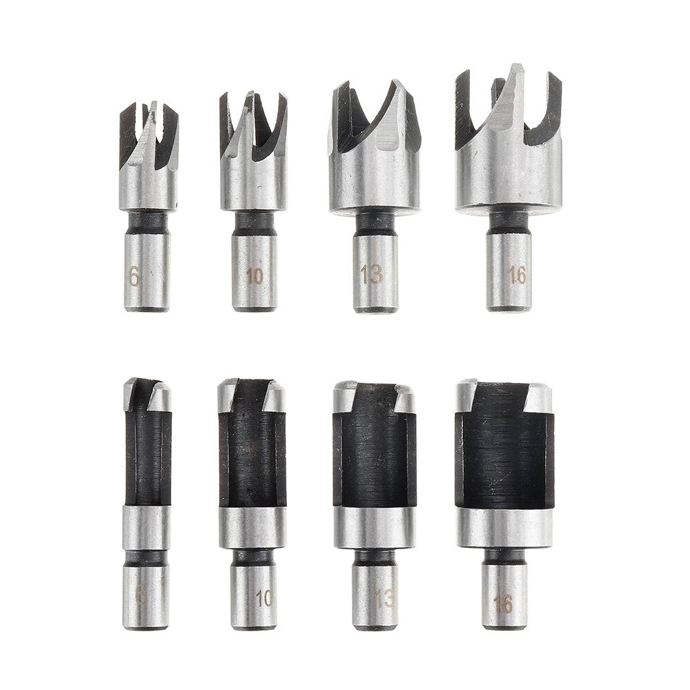 25pcs Chamfer Countersink Drill Bit Set Step Drill Bits 5 Flute 90 Degree Countersink Drill Wood Plug Cutter and Certer Punch