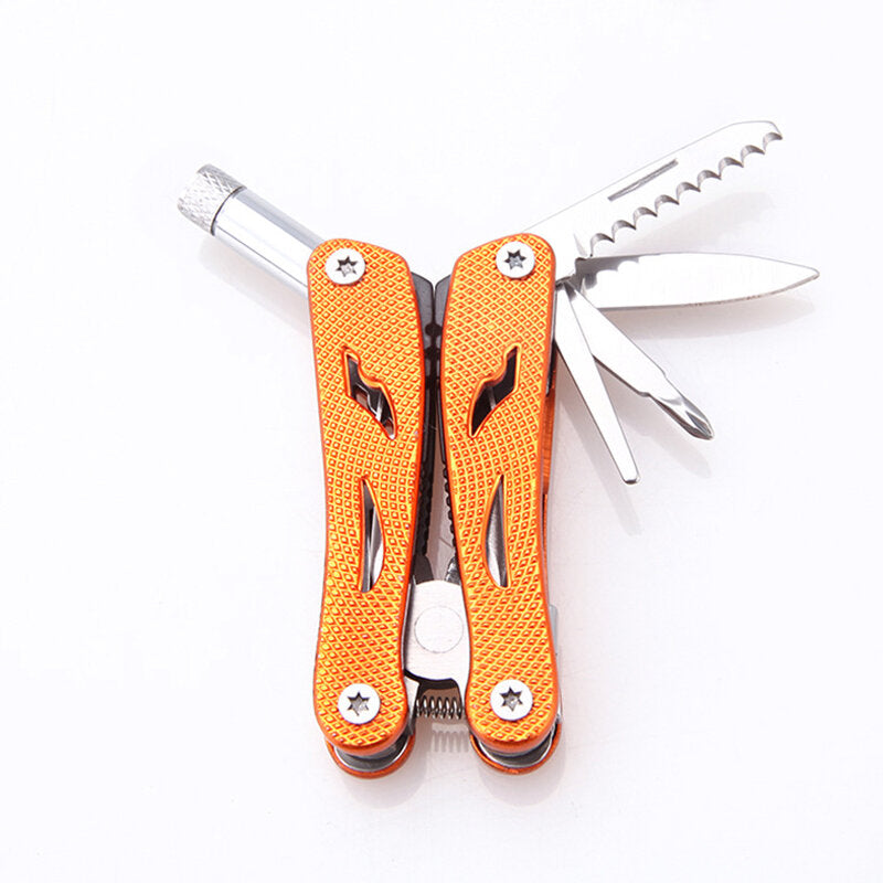 6 in 1 EDC Multitools Survival Tool Kit Portable Plier Flashlight Folding Hand Knife For Outdoor Survival Camping