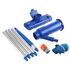 Swimming Pool Vacuum Cleaning Tool Set Suction Head Kit 5-section Bar With Bottom Brush