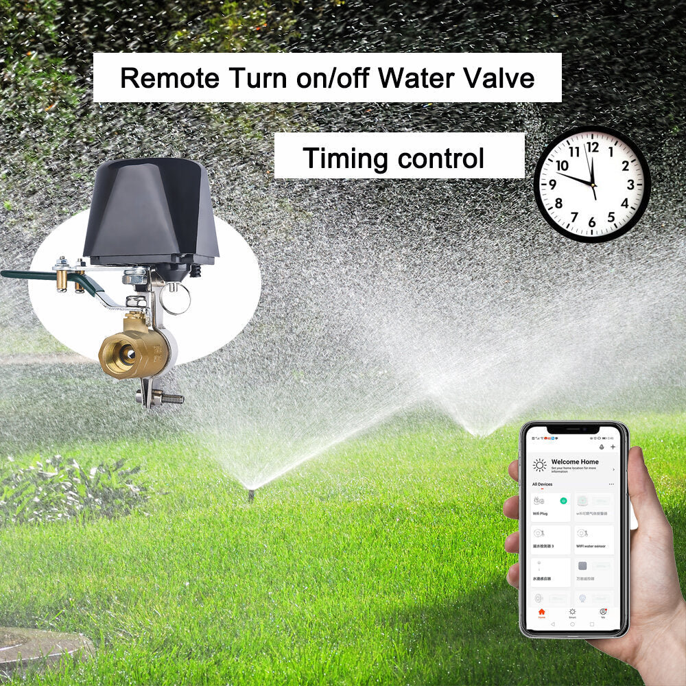 Smart Wifi Water Valve One Button Control Gas Controller Compatible Tuya Smart Life Alexa Google Home Device