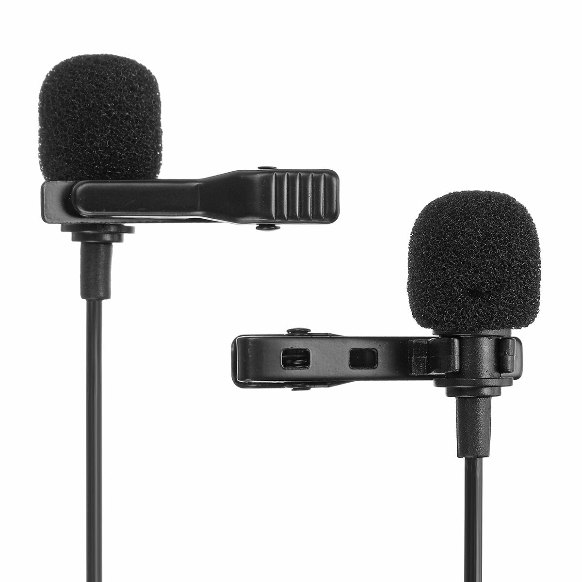 Dual Head Collar Clip Micrphone Interview Record Lecture Short Video 3.5mm