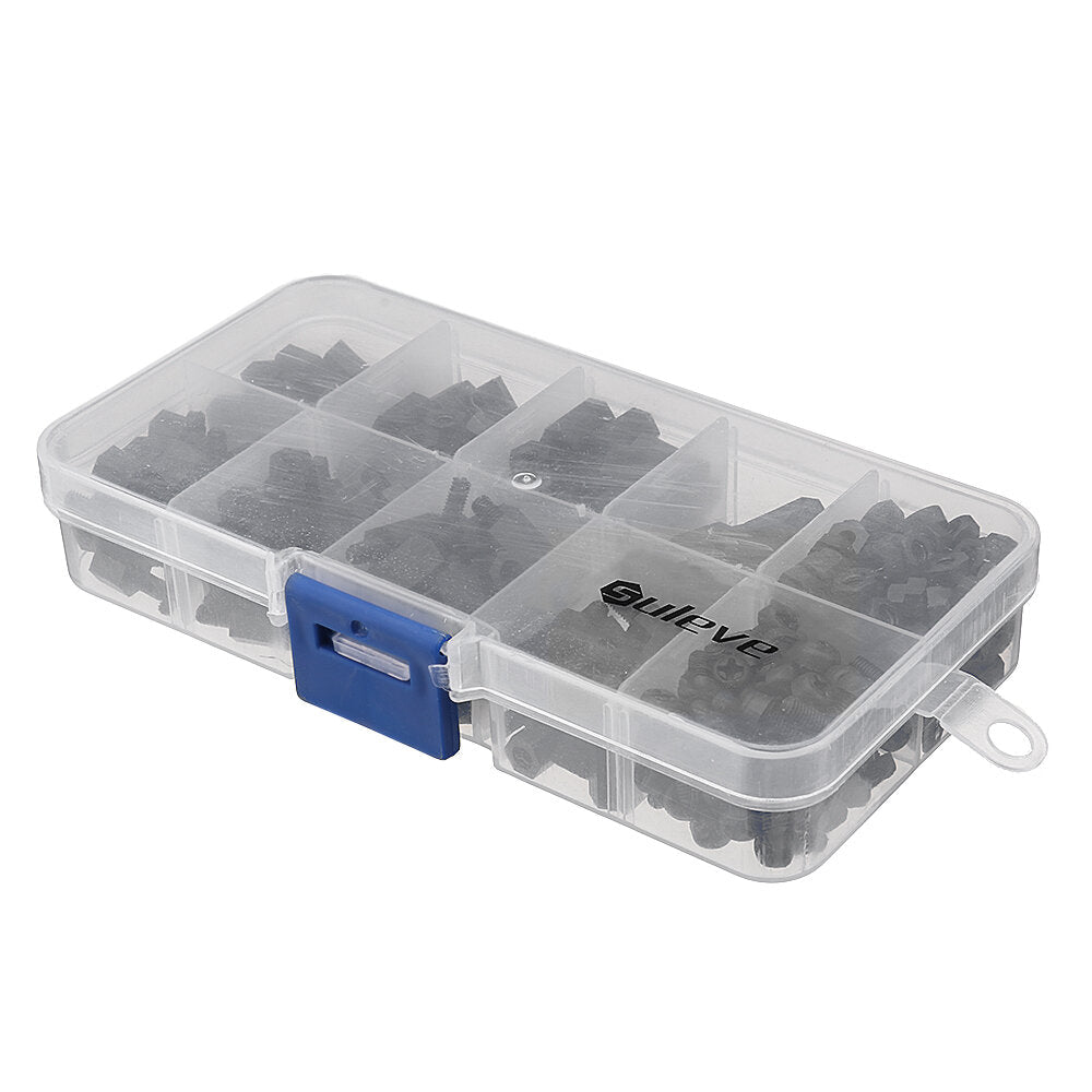 M3 Nylon Screw Black Hex Screw Nut Nylon PCB Standoff Assortment Kit 300pcs