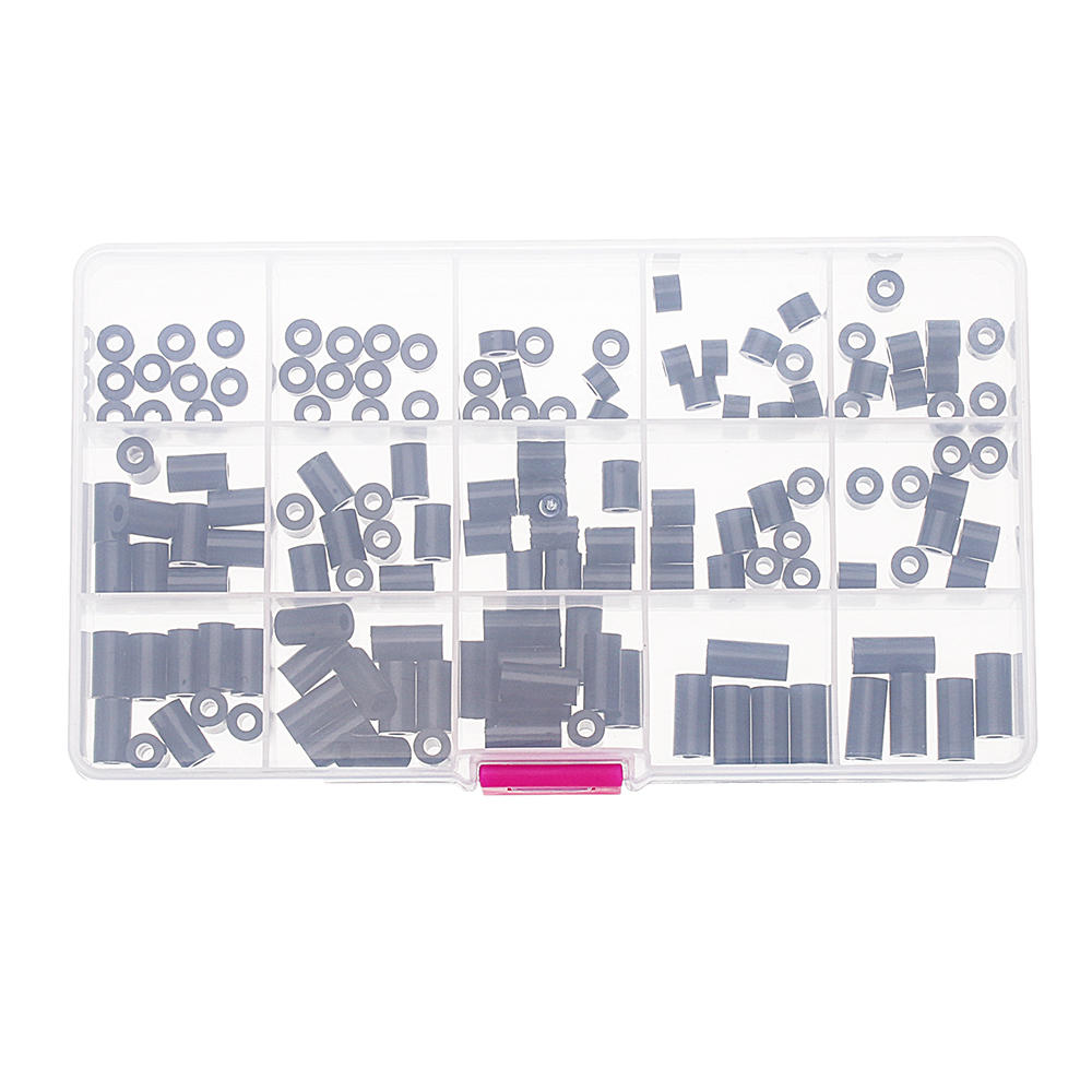 M3NR3 140Pcs M3 Black/White Nylon Round Column Non-Threaded Spacer Hollow PCB Standoff Set