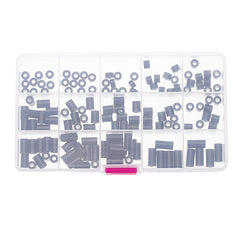 M3NR3 140Pcs M3 Black/White Nylon Round Column Non-Threaded Spacer Hollow PCB Standoff Set