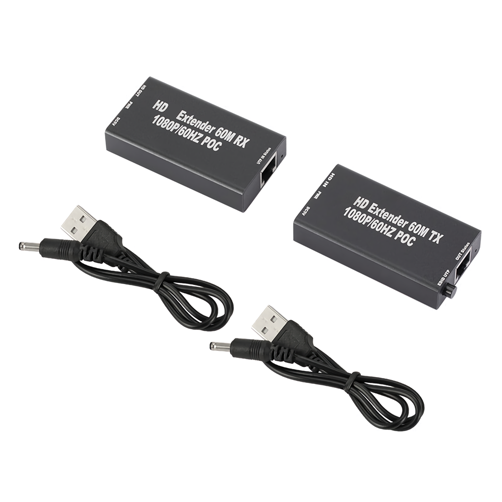 HDMI-compatible to RJ45 Network Extender 1080P HDMI-compatible Ethernet Adapter Network Repeaters (Tx + Rx)