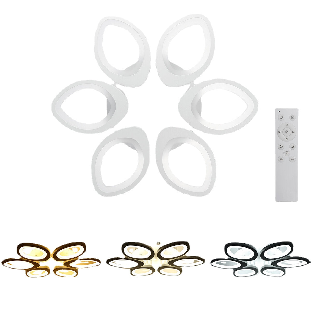 Modern Circle Ring Ceiling Light Lamp Acrylic Stepless Indoor 780 LED Chandelier