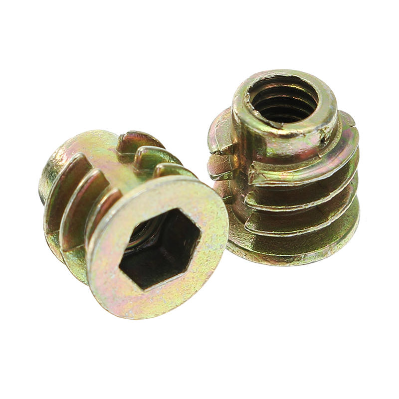 50Pcs M5x10mm Zinc Alloy Wood Furniture Hex Socket Drive Head Screw-in Threaded Insert Nut