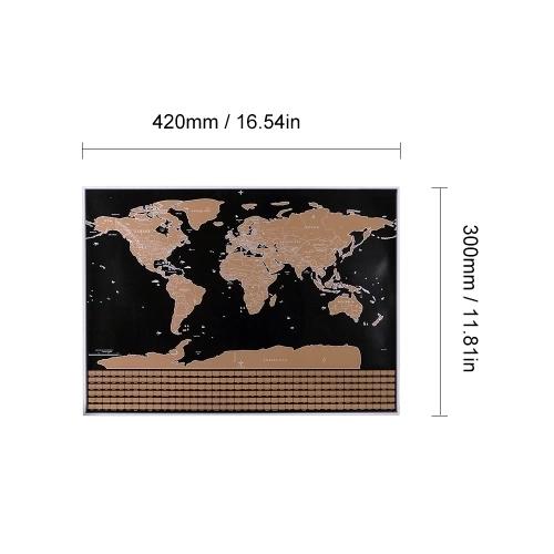Scratch Off World Map Interactive Vacation Poster World Travel Maps For Home Office Decoration