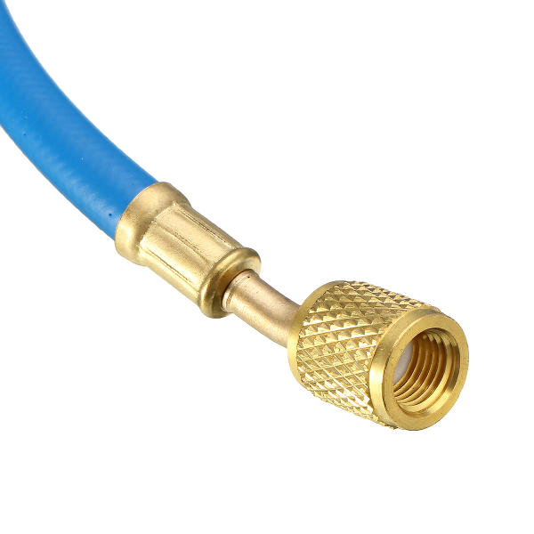 90cm Blue Single Hose HVAC 1/4" SAE 500 PSI Charging A/C Refrigerant
