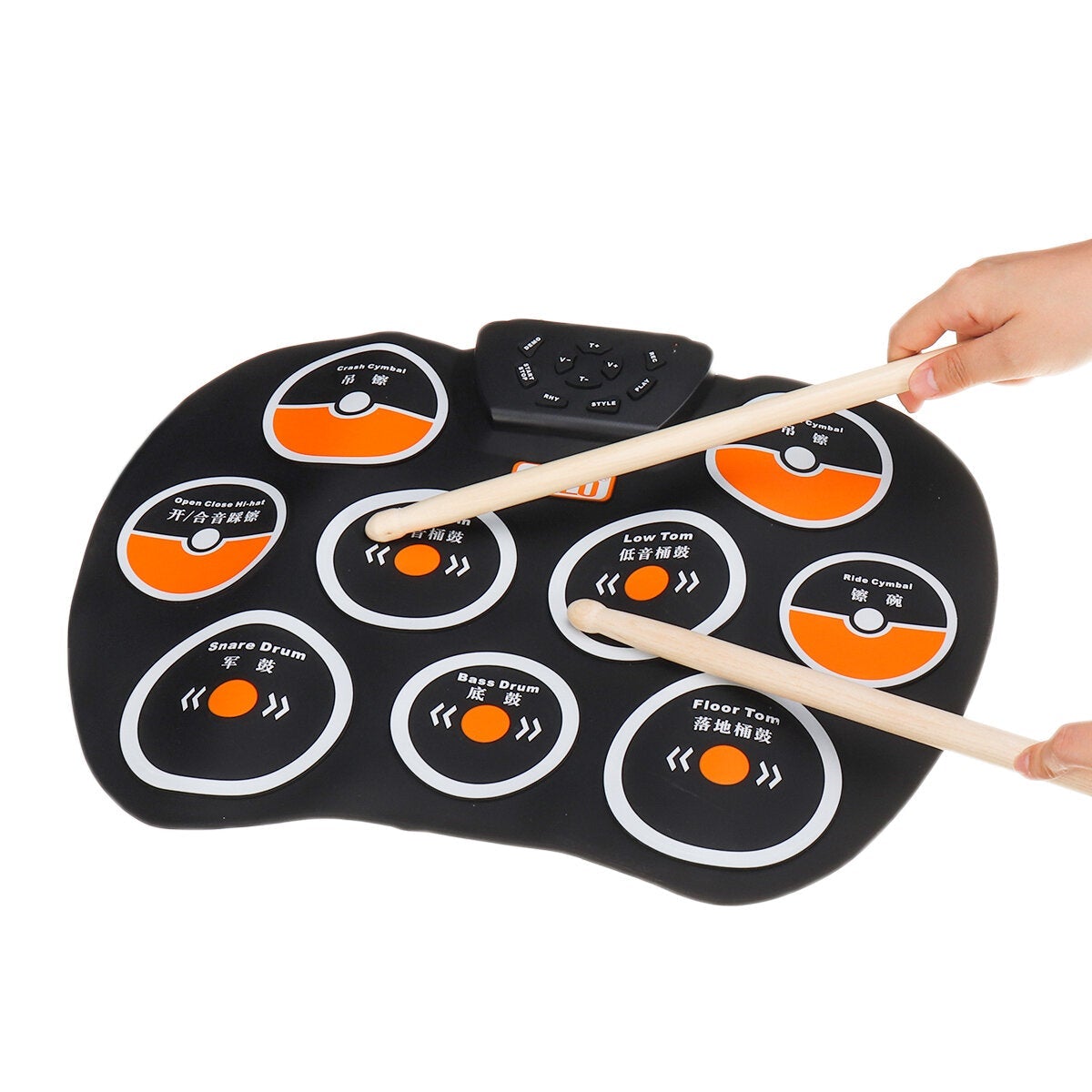 Desktop Drum Portable Silicone Hand Roll Electronic Children Beginner Practice Rhythm with Recording Percussion