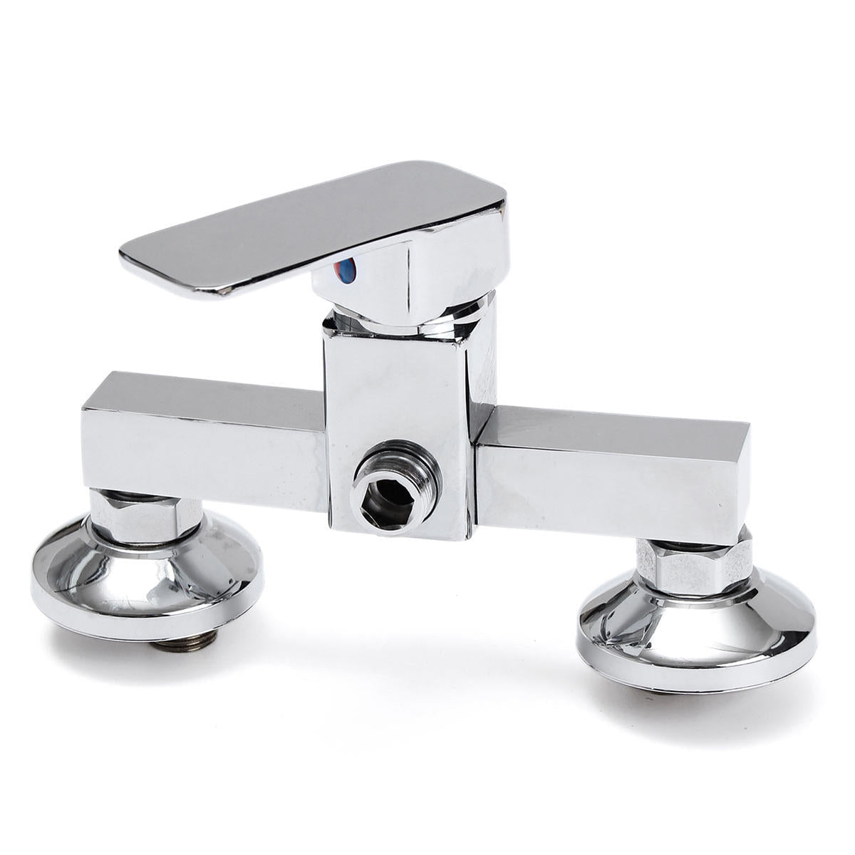 Modern Style Wall Mount Chrome Bathroom Faucet Hot Cold Mixer Tap + Shower Head