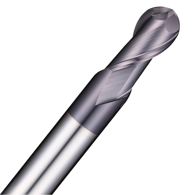 R0.5-R6mm TiAlN Coating Ball Nose 2 Flute Tungsten Carbide End Mill Cutter