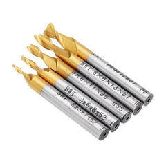 5pcs 2 Flute 2/3/4/5/6mm Milling Cutter HSS Titanium Coated 6mm Shank End Mill CNC Tool