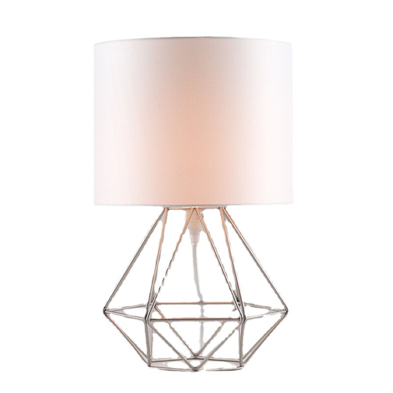 Hollowed Out Modern Desk Lamp Bedroom Bedside Geometric Table Lamp With Shade