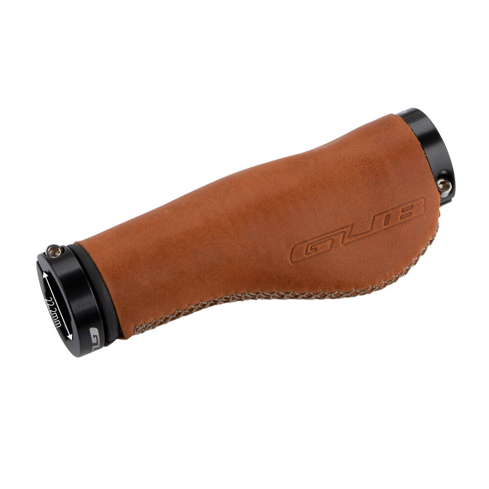 Cow Leather MTB Bike Handlebar Cover Aluminum Alloy Lock Ring Ergonomic Handle Grip For 22.2mm Cycling Handlebar