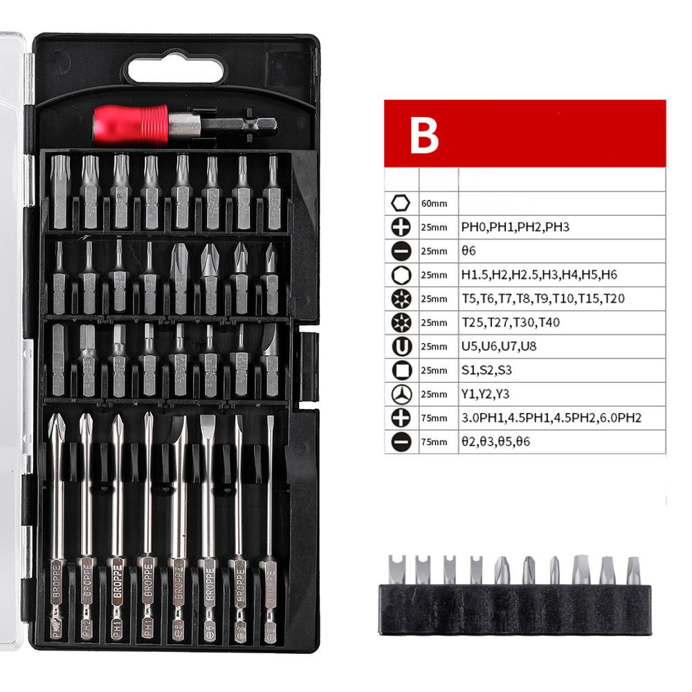 A/B/C/D Type Screwdriver Drill Bits Tools kit 1/4 Inch Hex Shank Magnetic Screwdriver Bit Set
