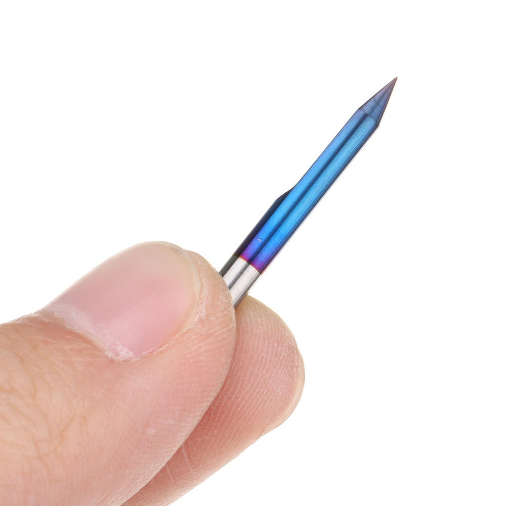 10pcs 0.1mm 0.2mm 40 Degree Engraving Bit Blue Nano Coated Carbide Flat Bottom PCB Engraving Bit CNC Router Tool