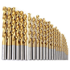 25Pcs Titanium Coated M42 Twist Drill Bit 8% High Cobalt HSS Set Industrial Grade 1-13mm for Stainless Steel Metal Wood