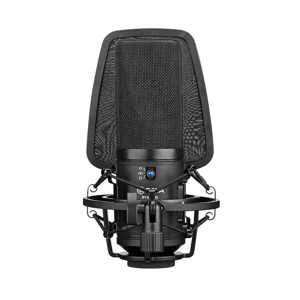 Professional Condenser Microphone Kit Support Cardioid/Omnidirectional/Bidirectional with Double-layer Popfilter Shock Mic