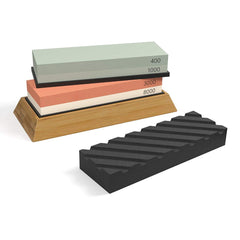 400/1000 3000/8000 Double-Sided Sharpening Stone Whetstone Cutter Holder Aid Swing with Non-Slip Base and Guide
