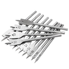13pcs 6-25mm Wood Spade Flat Drill Bits with Extension Rod 1/4 Inch Hex Shank