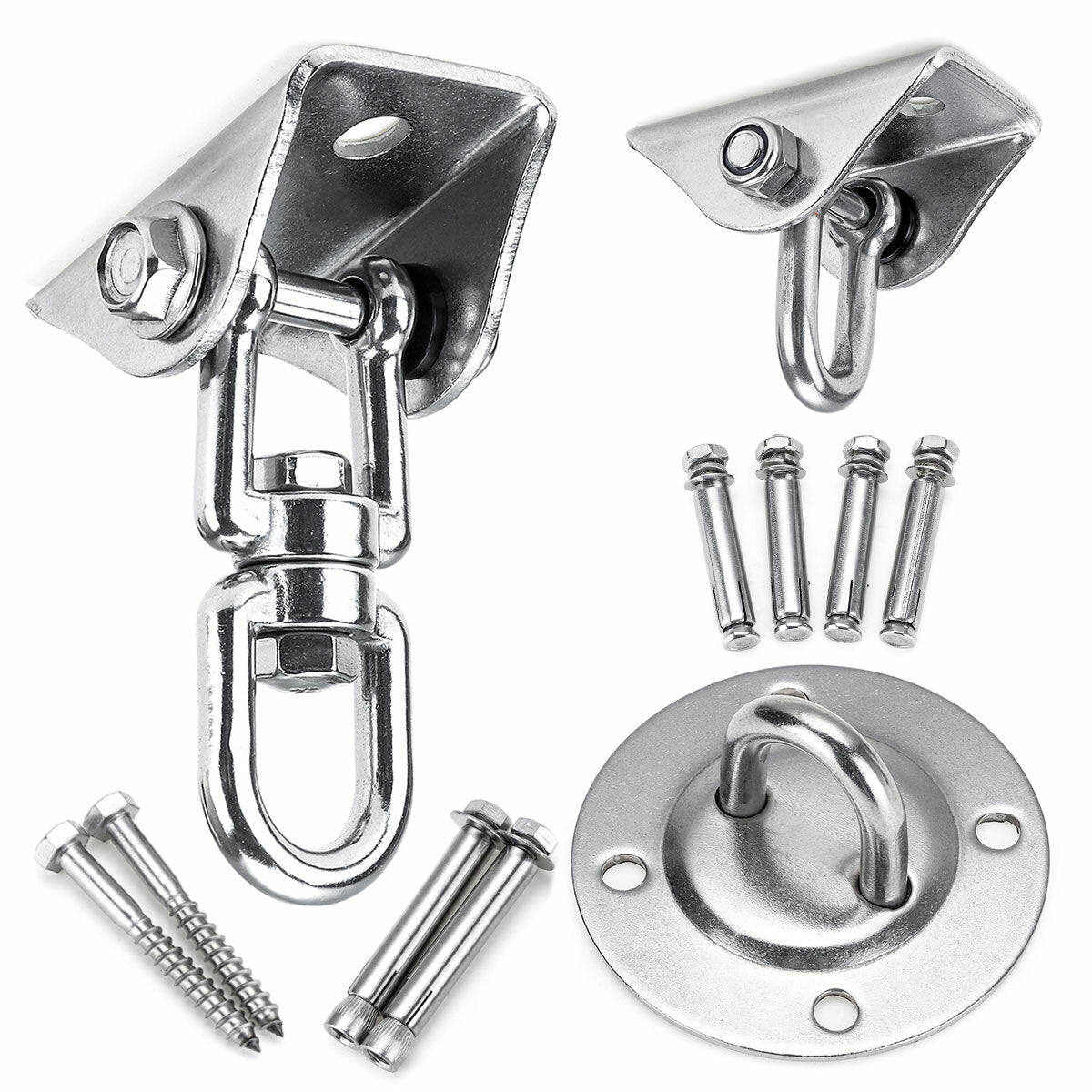 3-Types 180/360 Heavy Duty Swivel Hangers Stainless Steel Swing Hooks For Yoga Hammock