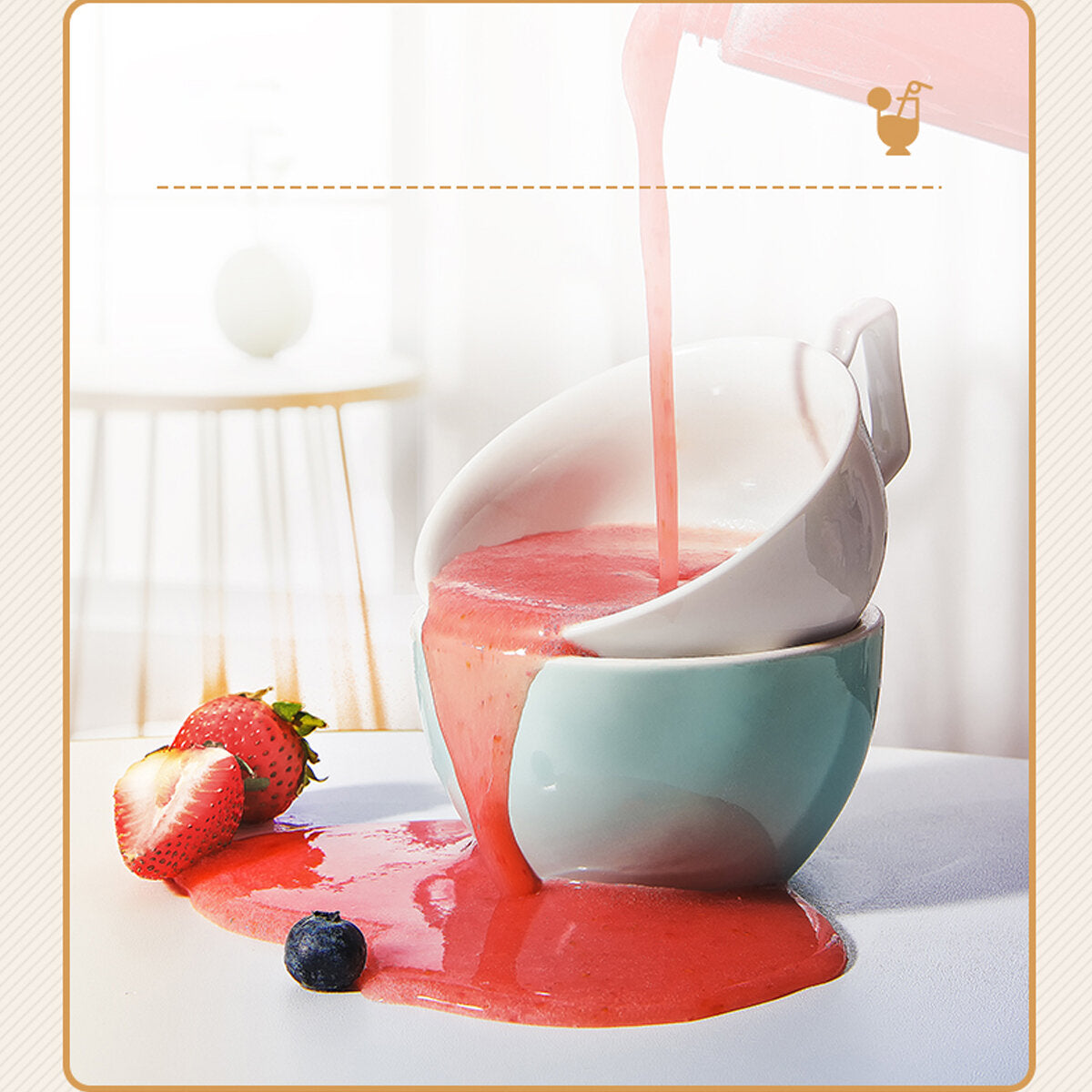 2 In 1 Portable Multi Fruit Juicer Machine with 8 Knife Mini Blenders Mixer Dry Grinding Meat Grinder for Kitchen Tool