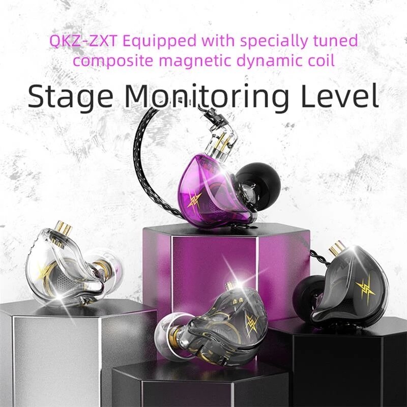 In-Ear Earphones 1D Hi-Fi Bass Earbuds Deep Bass Stereo Monitor Headphones Sport Noise Cancelling Headset With Mic