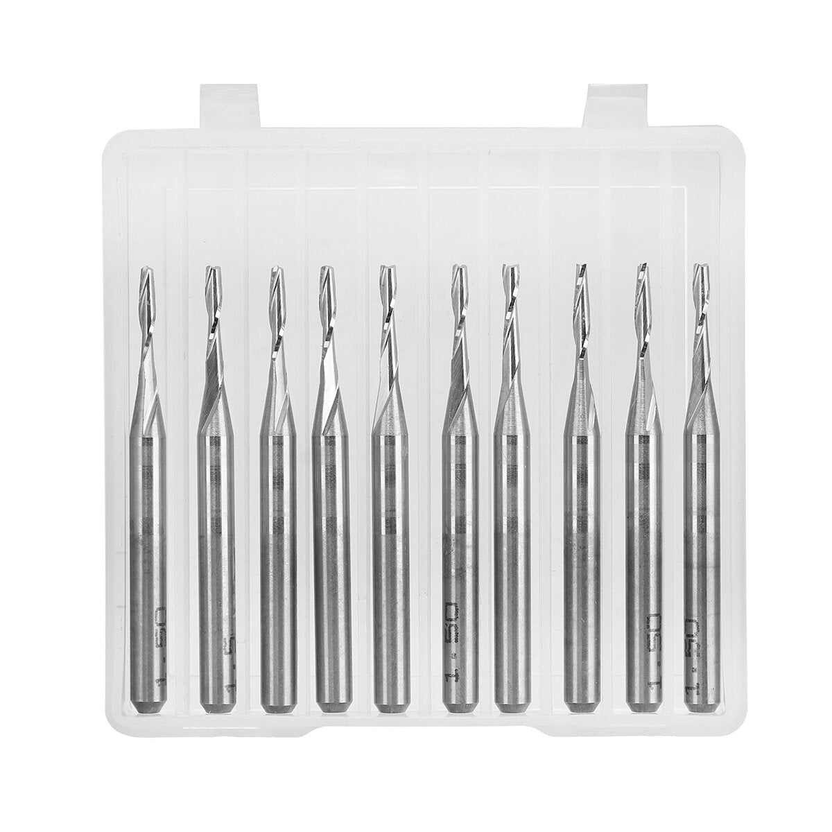 10pcs 3.175mm Shank 2 Flutes Flat End Mills Spiral CNC Router Bit Engraving Milling Cutter