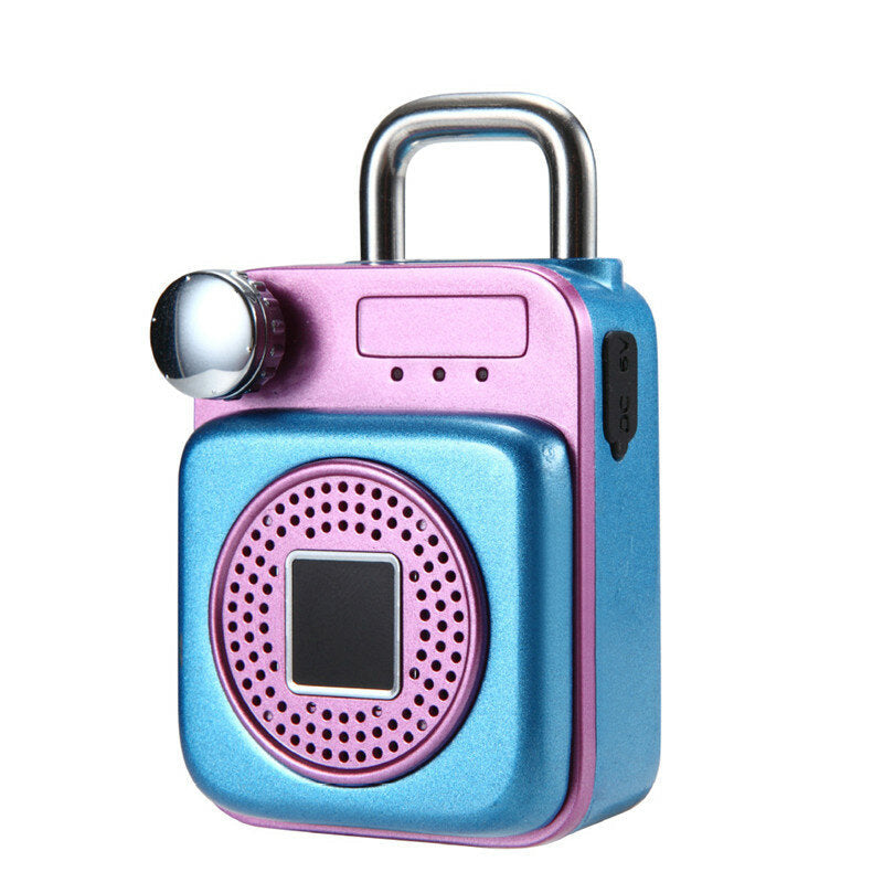 Mini Backpack Shape Bluetooth Speaker Smart Lock USB Charging APP/Fingerprint Unlock Padlock