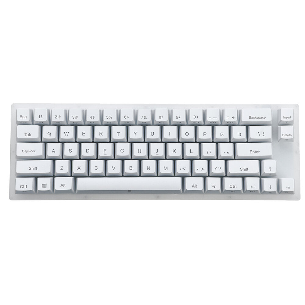 Mechanical Keyboard 66 Keys Gateron Switch Hot Swappable Tyce-C Wired RGB Backlit Gaming Keyboard with Crystalline Base for PC Laptop