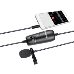 Professional Microphone 6M Lavalier Stereo Audio Recorder Interview Clip for Camera Smartphone Laptop DSLR