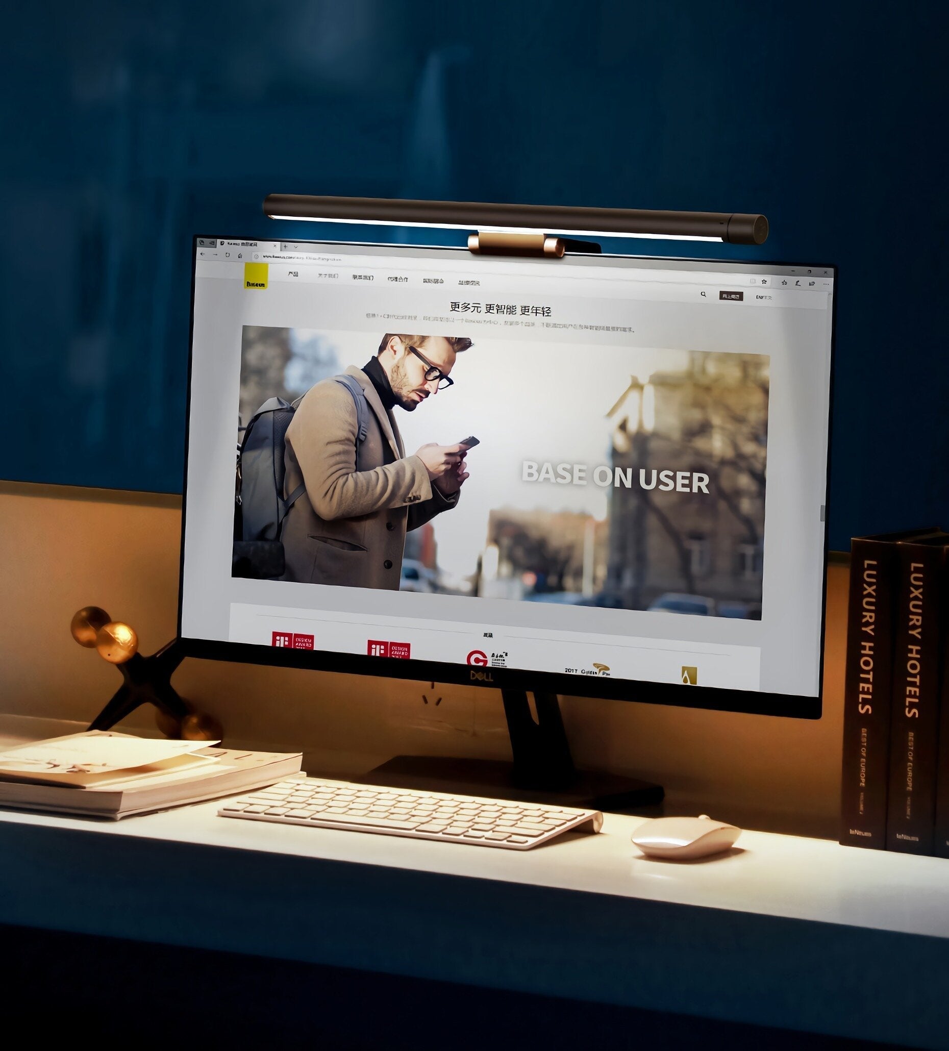 Led Desk Lamp Screen Hanging Light Reading Computer Eye Protection Lamp for 8-20mm Thickness Computer Monitor Screen