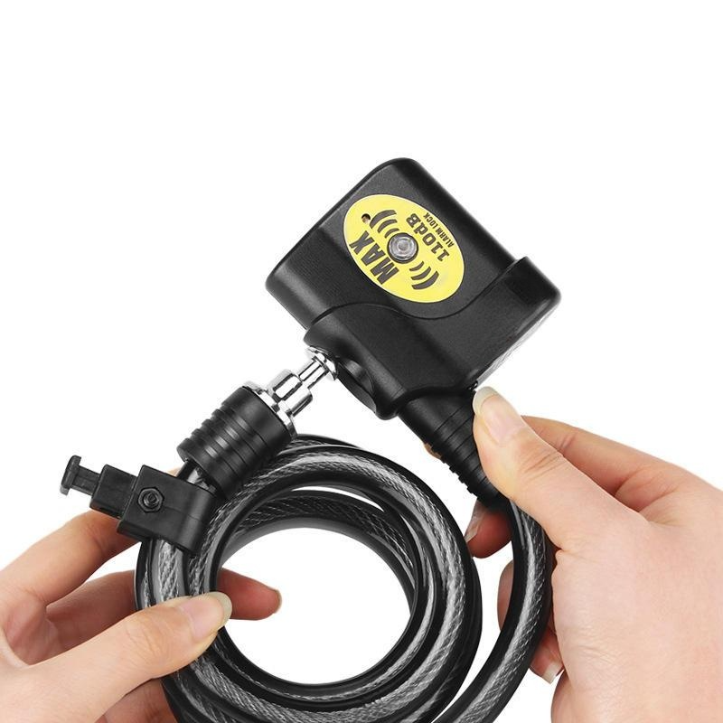 12mm Alarm System Security Bike Lock Cable Lock Waterproof Bicycle Cycling Motorcycle
