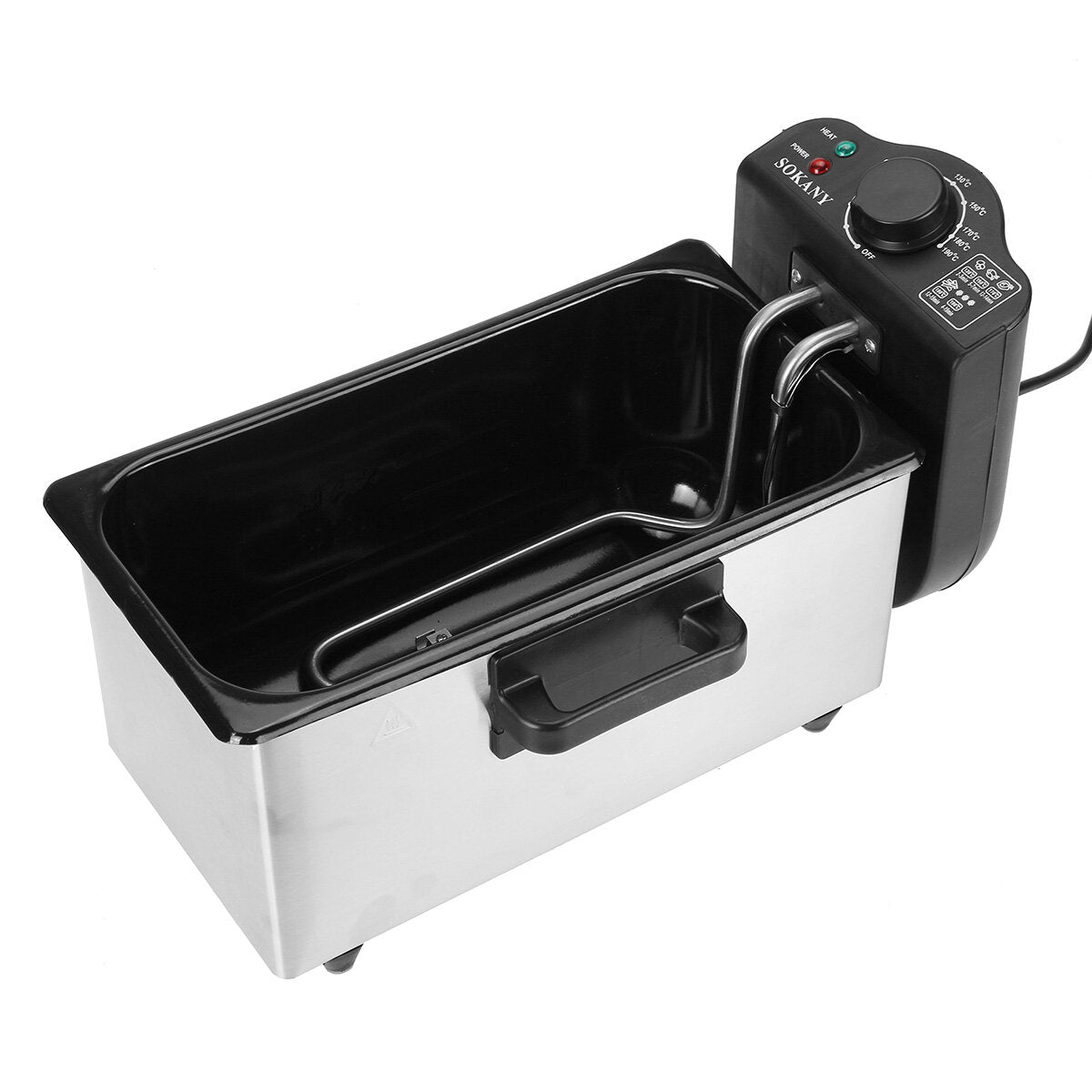 220-240V 2000W Electric Deep Fryer Single Tank Frying Pot Basket Strainer Machine Cooking Tools